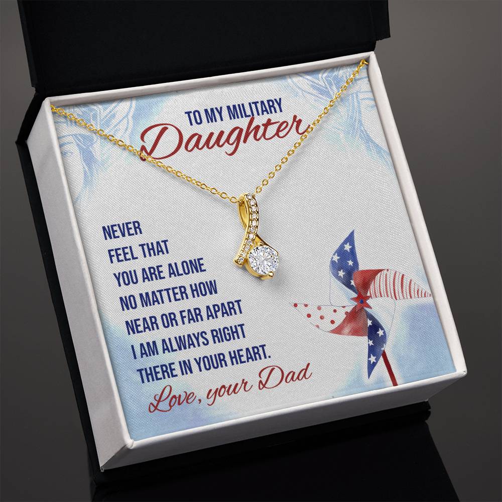 To my military daughter from dad - Never feel that you are alone-18K Yellow Gold Finish-Family-Gift-Planet