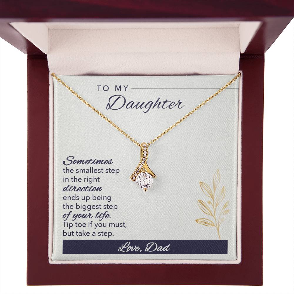 Beautiful necklace to daughter from dad - gift from father to daughter Tip toe if you must but take a step-18K Yellow Gold Finish-Family-Gift-Planet