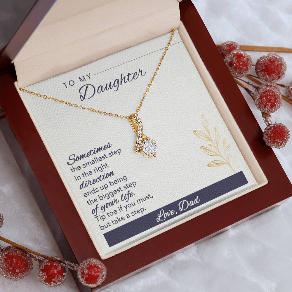 Beautiful necklace to daughter from dad - gift from father to daughter Tip toe if you must but take a step-Family-Gift-Planet