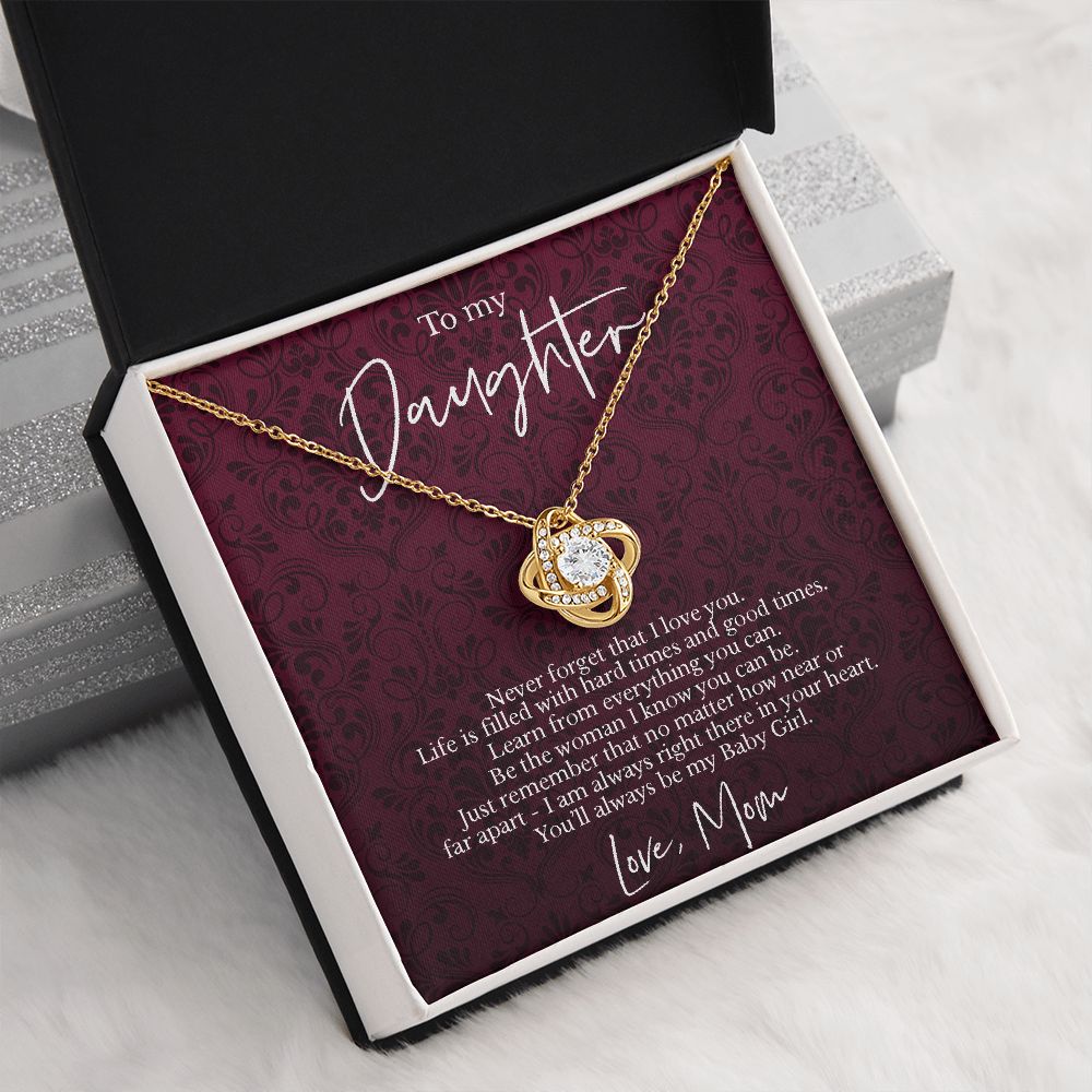 To daughter from mom - Never forget that I love you-18K Yellow Gold Finish-Family-Gift-Planet