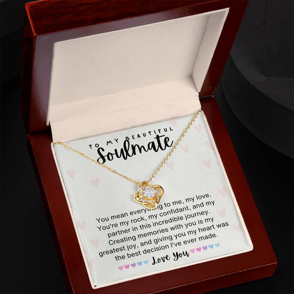 To my Beautiful Soulmate - Valentine's Day Love Knot necklace gift-Family-Gift-Planet