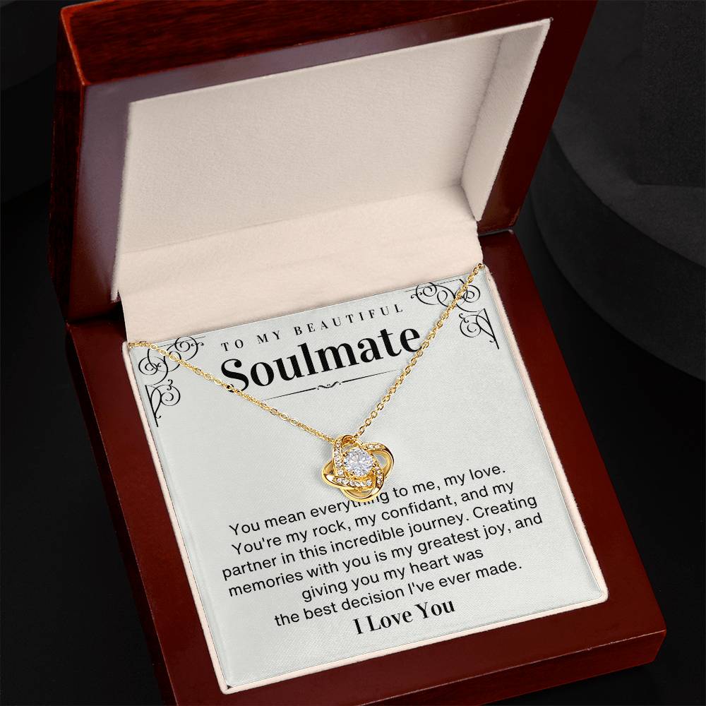 To my Beautiful Soulmate Love Knot necklace gift - You mean everything to me-Family-Gift-Planet