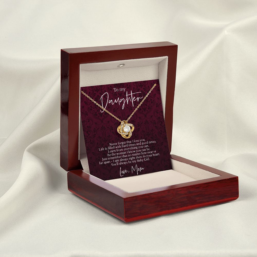 To daughter from mom - Never forget that I love you-18K Yellow Gold Finish-Family-Gift-Planet