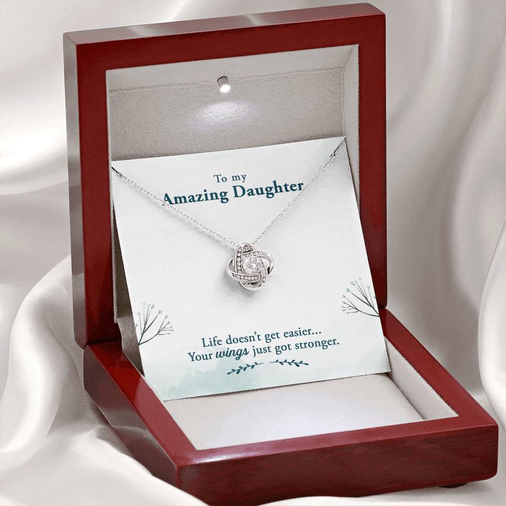 To my Amazing Daughter - Your wings just got stronger-14K White Gold Finish-Family-Gift-Planet