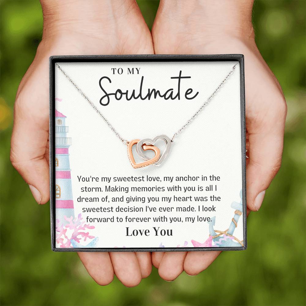 To my Soulmate Interlocking Hearts necklace gift - You're my sweetest love-Family-Gift-Planet