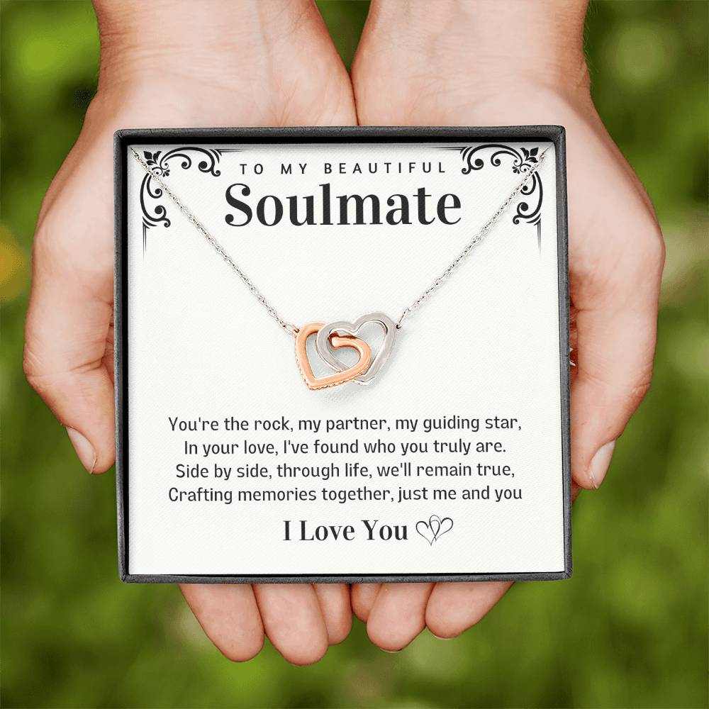 To my Beautiful Soulmate Interlocking Hearts necklace - Creating Memories together-Family-Gift-Planet