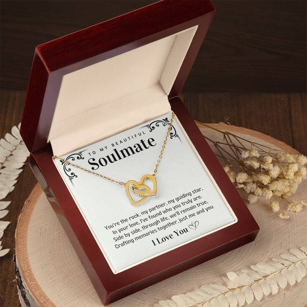 To my Beautiful Soulmate Interlocking Hearts necklace - Creating Memories together-Family-Gift-Planet