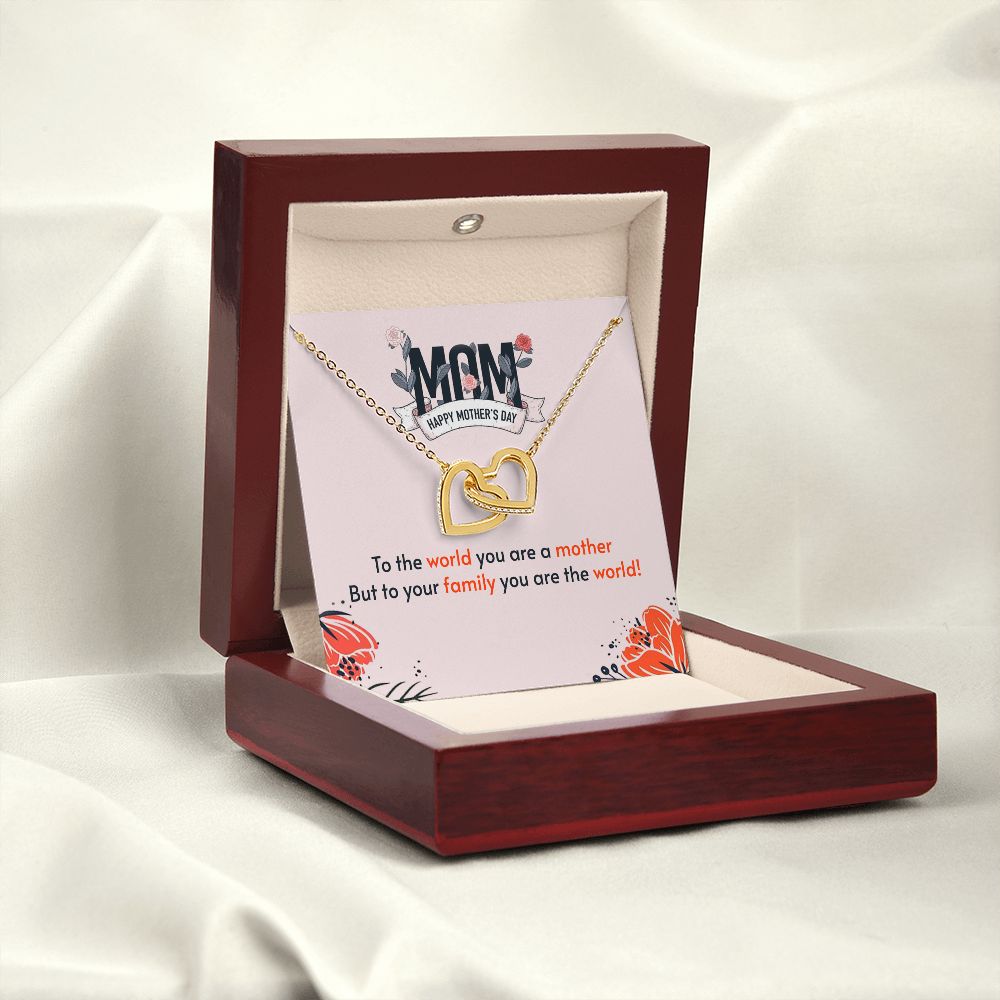 Happy Mother's Day Mom - To the family you are the world-18K Yellow Gold Finish-Family-Gift-Planet