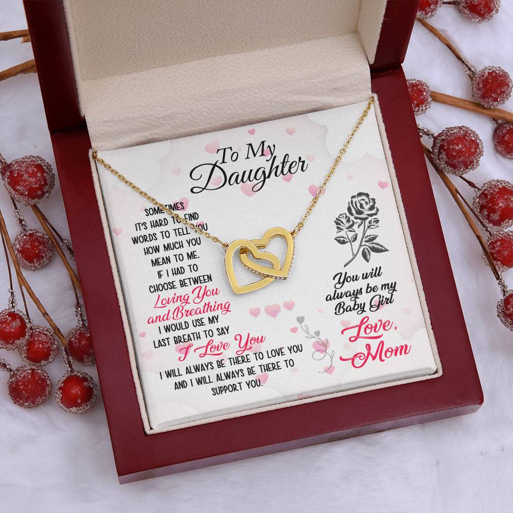 To my daughter - if I had to choose between loving and breathing-18K Yellow Gold Finish-Family-Gift-Planet