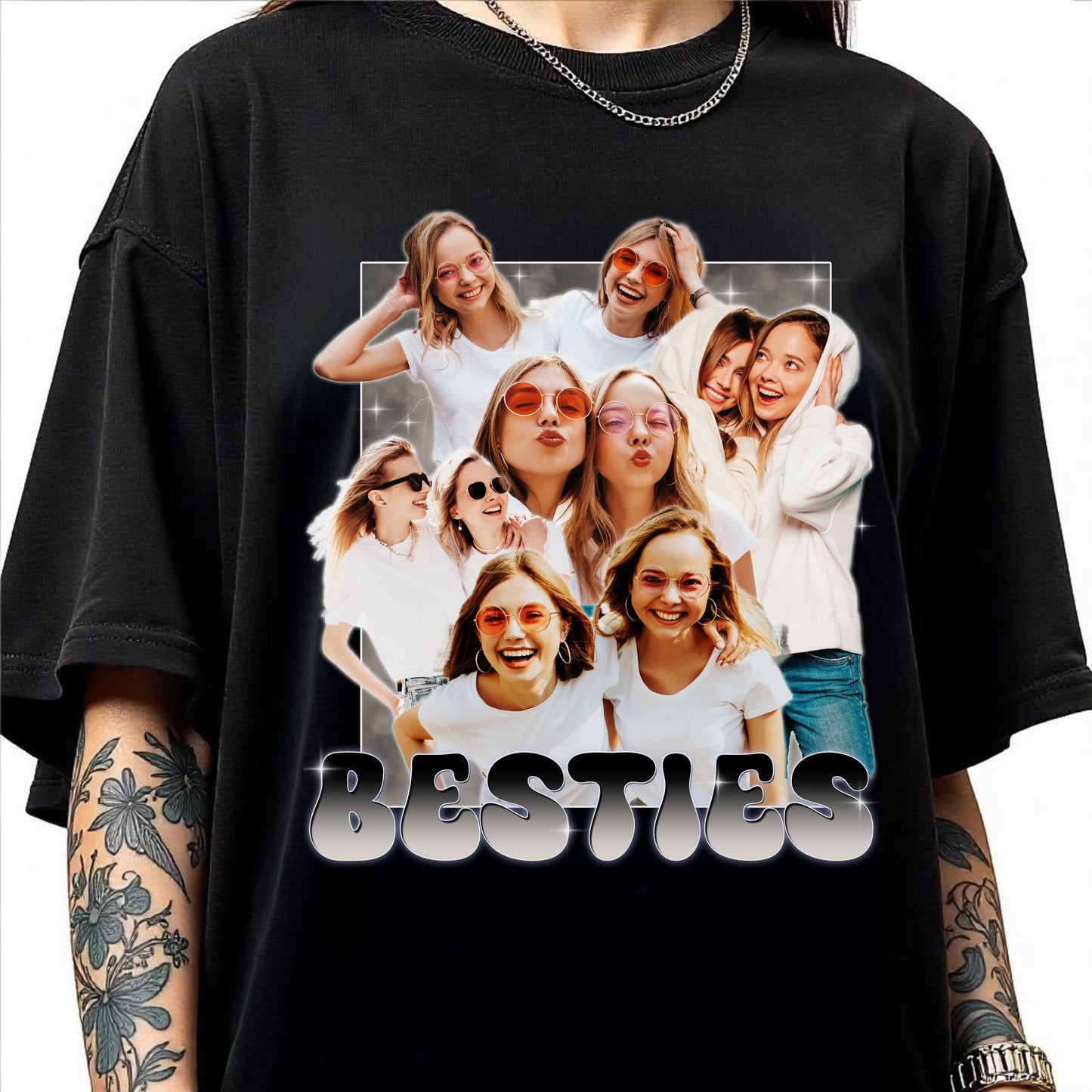 Besties Custom Comfort Colors Unisex T-Shirt Personalized Best friends BFF bootleg rap tee-Family-Gift-Planet