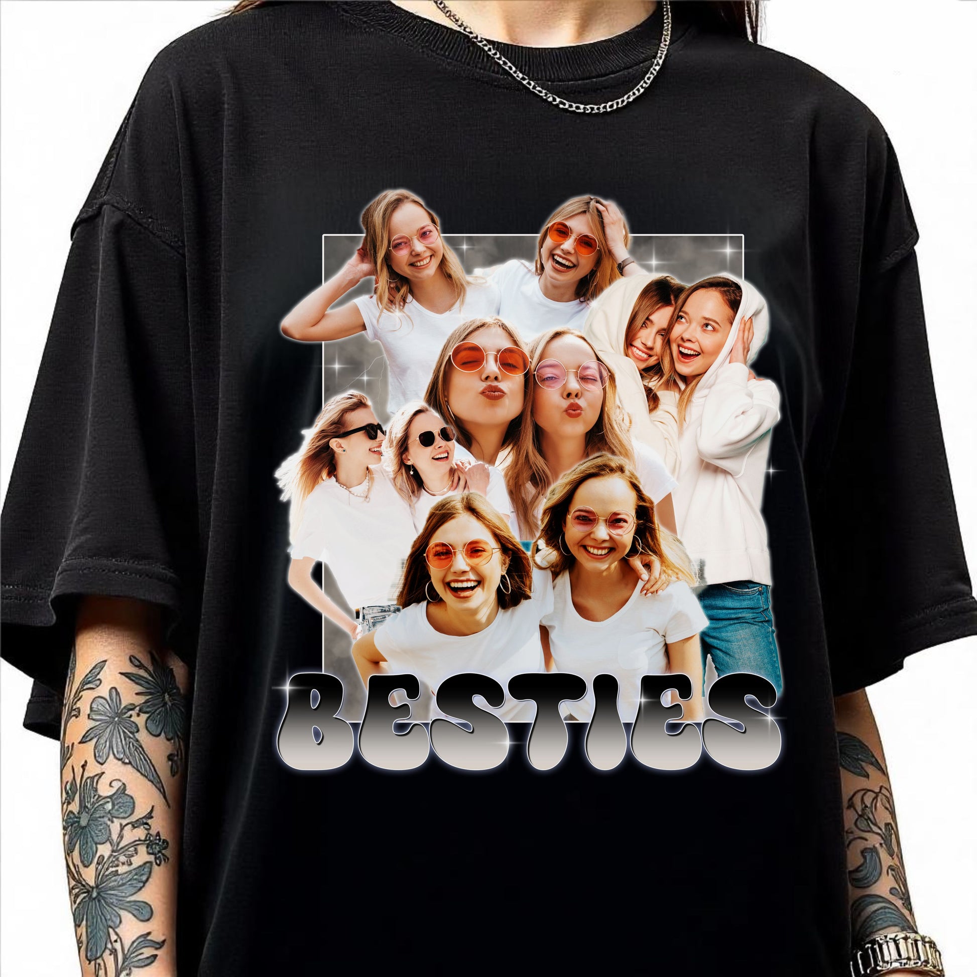 Besties Custom Comfort Colors Unisex T-Shirt Personalized Best friends BFF bootleg rap tee-Family-Gift-Planet