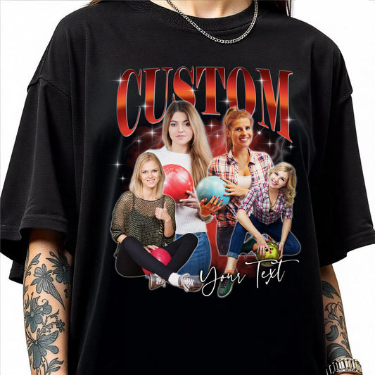 Custom Bowling Comfort Colors Unisex T-Shirt Personalized Bowling team players bootleg rap tee-Family-Gift-Planet