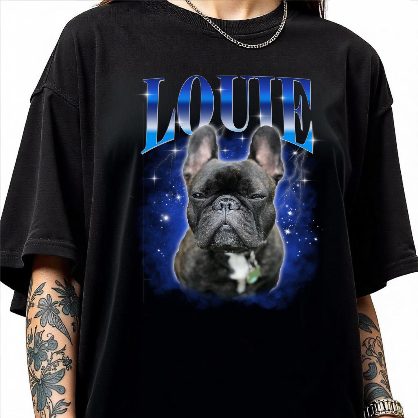 Custom French Bulldog Comfort Colors Unisex T-Shirt Personalized Dog bootleg rap Dog mom dog mama-Family-Gift-Planet