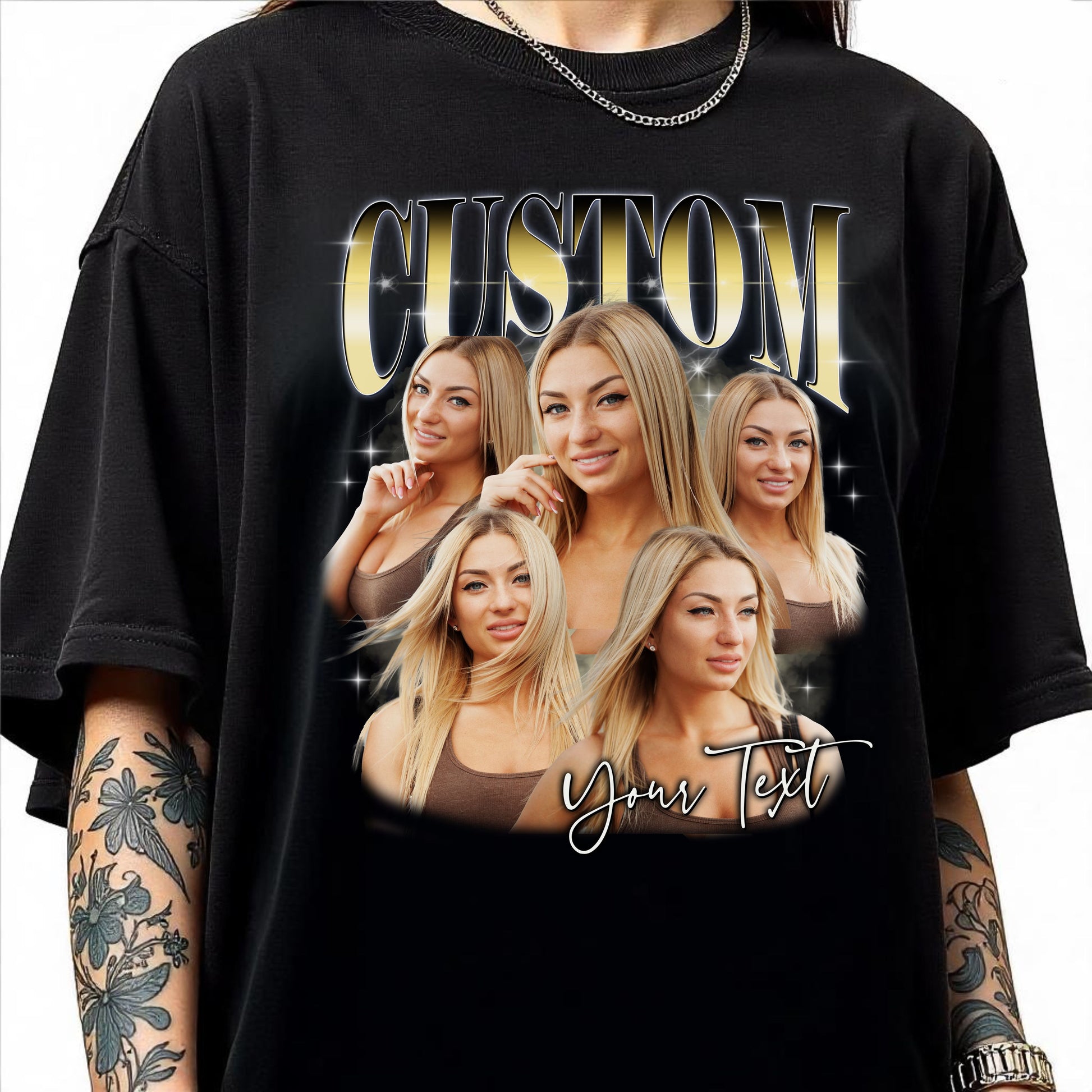 Custom Girlfriend Comfort Colors Unisex T-Shirt Personalized bootleg blonde girl your pictures tee-Family-Gift-Planet