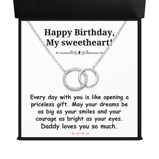 Birthday gift from father to daughter - Happy Birthday, My Sweetheart Interlocking Circles Necklace-Texture Magnetic Box-Family-Gift-Planet