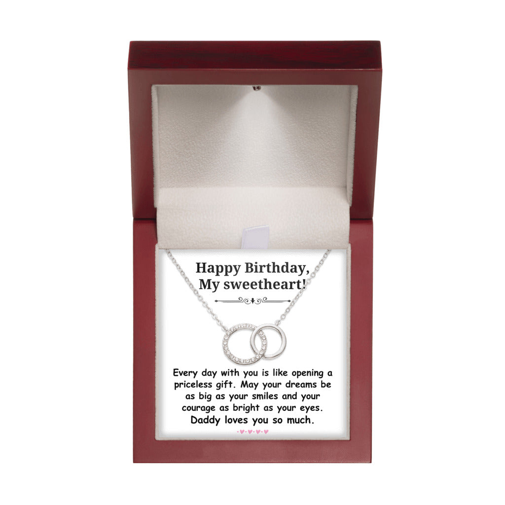 Birthday gift from father to daughter - Happy Birthday, My Sweetheart Interlocking Circles Necklace-Family-Gift-Planet