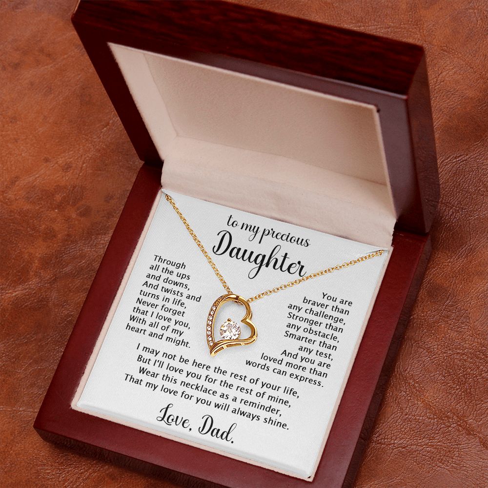To Daughter from Dad - Through all the ups and downs-18k Yellow Gold Finish-Family-Gift-Planet