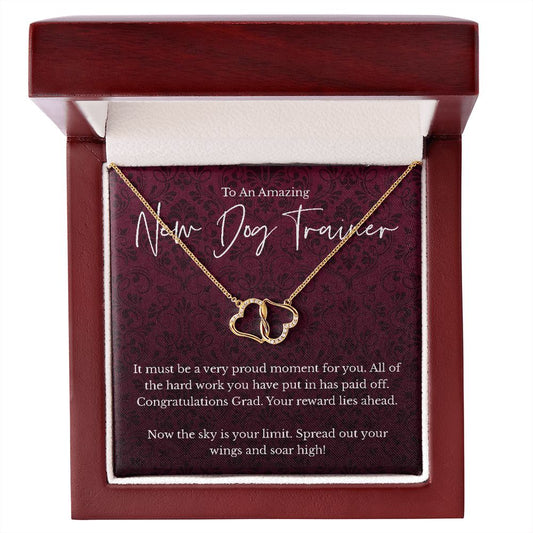 Dog Trainer graduation gift - 10K Gold Everlasting Love necklace - Congratulations Grad-Family-Gift-Planet