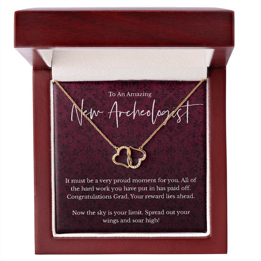 Archeologist graduation gift - 10K Gold Everlasting Love necklace - Congratulations Grad-Family-Gift-Planet