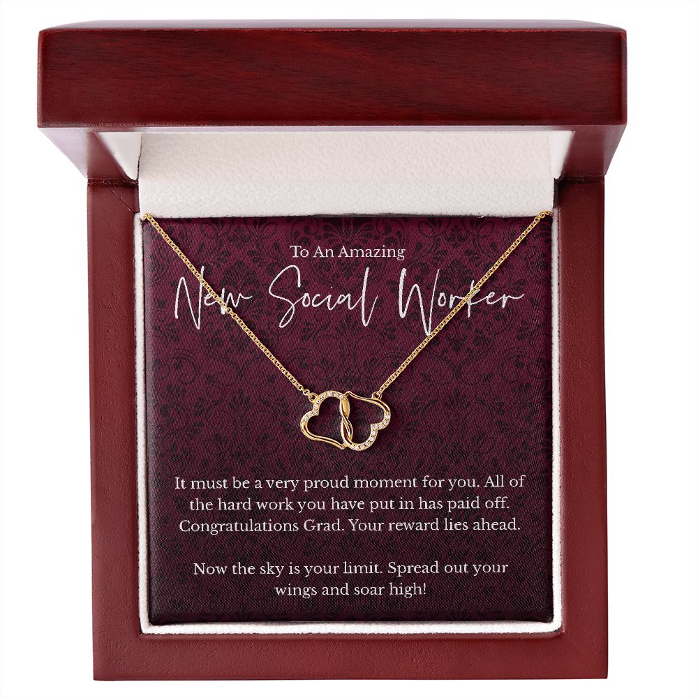 Social Worker graduation gift - 10K Gold Everlasting Love necklace - Congratulations Grad-Family-Gift-Planet