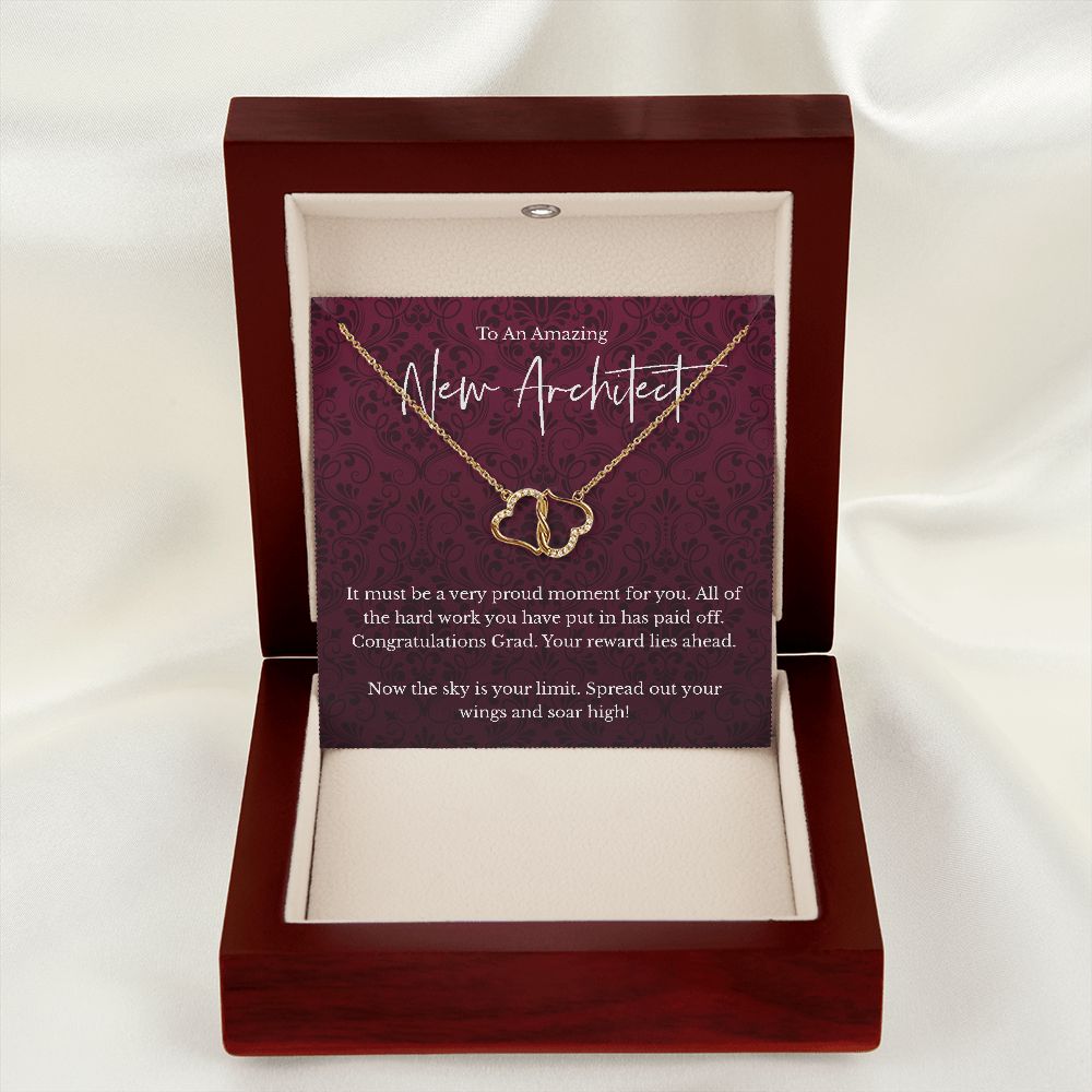 Architect graduation gift - 10K Gold Everlasting Love necklace - Congratulations Grad-Family-Gift-Planet
