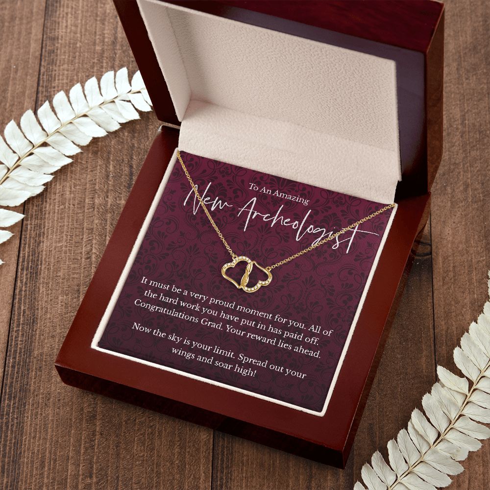 Archeologist graduation gift - 10K Gold Everlasting Love necklace - Congratulations Grad-Family-Gift-Planet