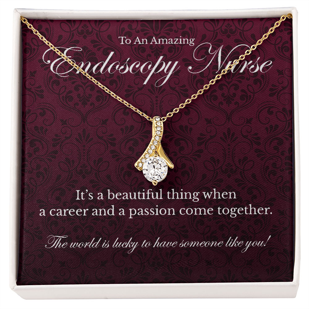 Endoscopy Nurse appreciation Alluring Beauty pendant necklace gift-18K Yellow Gold Finish-Family-Gift-Planet