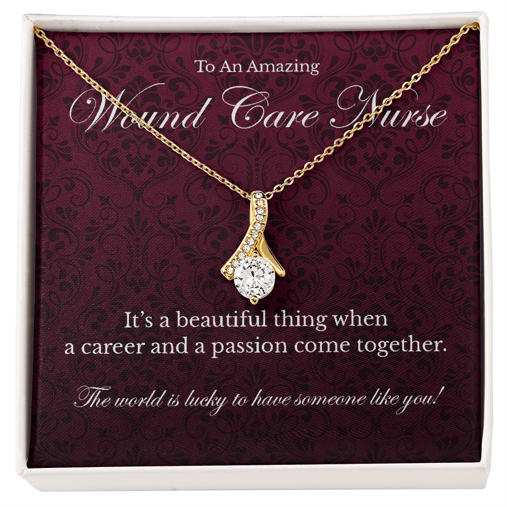 Wound Care Nurse appreciation Alluring Beauty pendant necklace gift-18K Yellow Gold Finish-Family-Gift-Planet