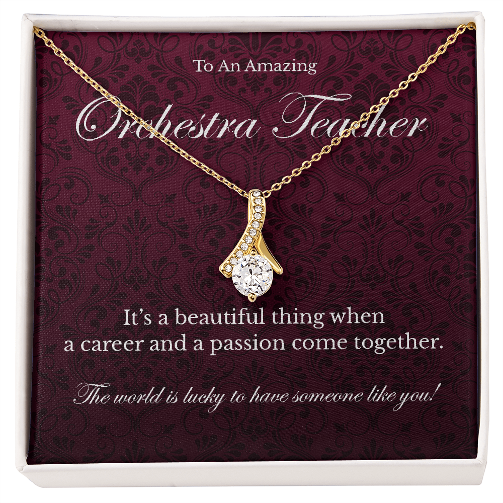 Orchestra Teacher appreciation Alluring Beauty pendant necklace gift-18K Yellow Gold Finish-Family-Gift-Planet