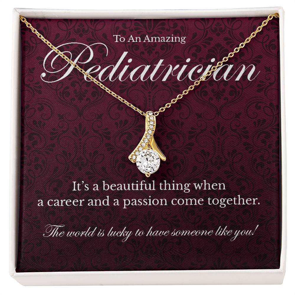 Pediatrician appreciation Alluring Beauty pendant necklace gift-18K Yellow Gold Finish-Family-Gift-Planet