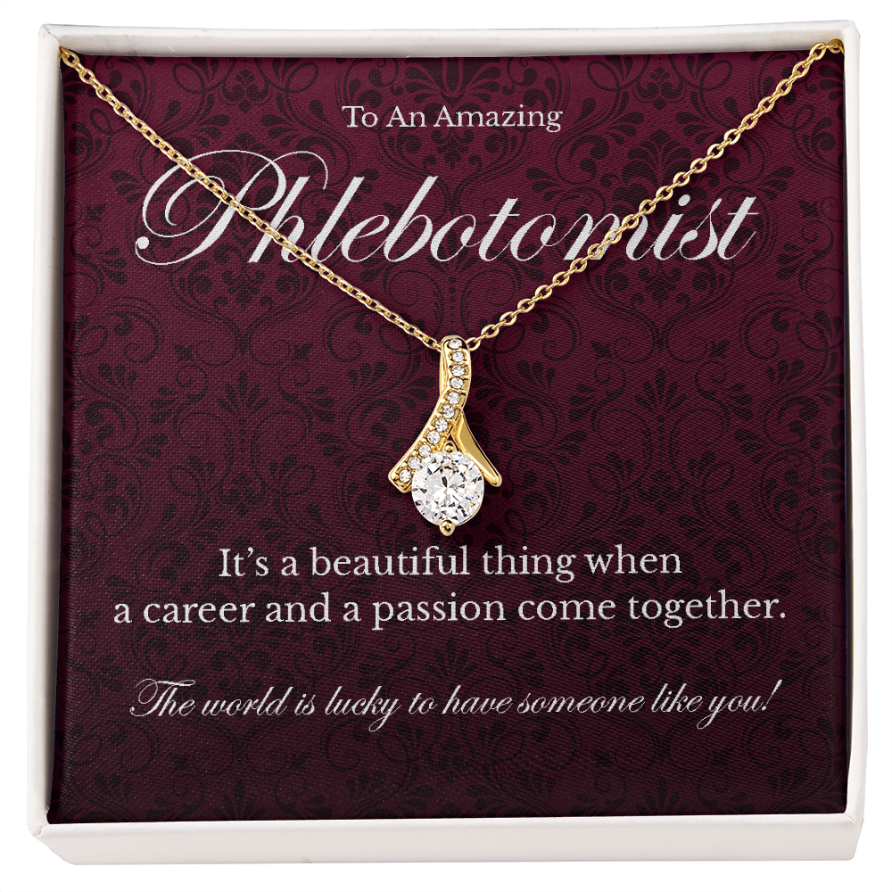 Phlebotomist appreciation Alluring Beauty pendant necklace gift-18K Yellow Gold Finish-Family-Gift-Planet