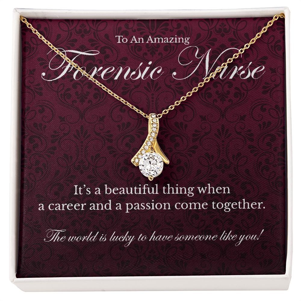 Forensic Nurse appreciation Alluring Beauty pendant necklace gift-18K Yellow Gold Finish-Family-Gift-Planet