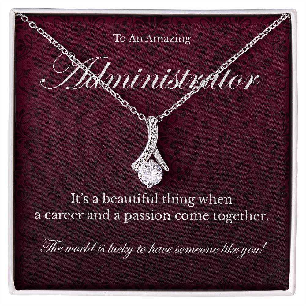 Administrator appreciation Alluring Beauty pendant necklace gift-14K White Gold Finish-Family-Gift-Planet