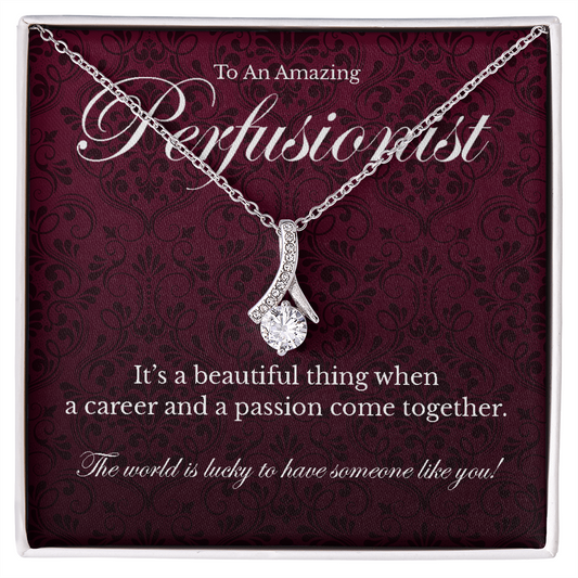 Perfusionist appreciation Alluring Beauty pendant necklace gift-14K White Gold Finish-Family-Gift-Planet