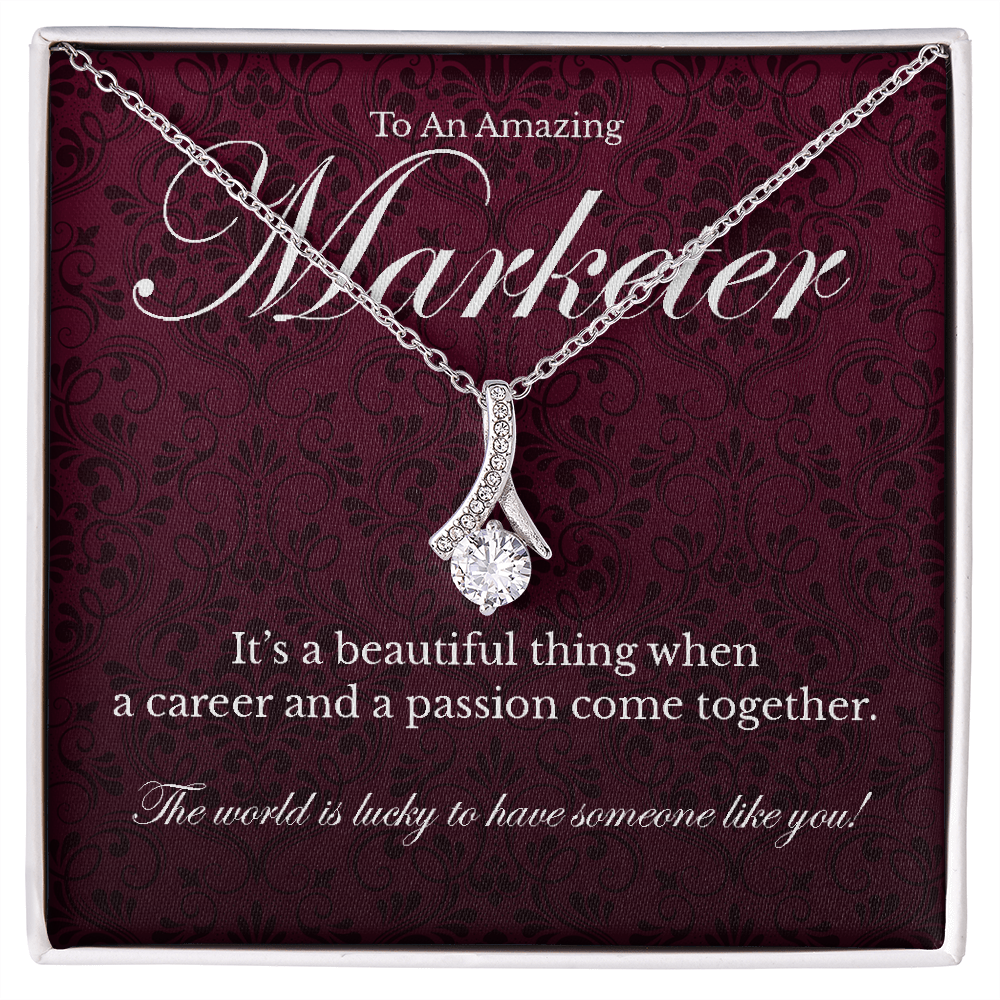 Marketer appreciation Alluring Beauty pendant necklace gift-14K White Gold Finish-Family-Gift-Planet