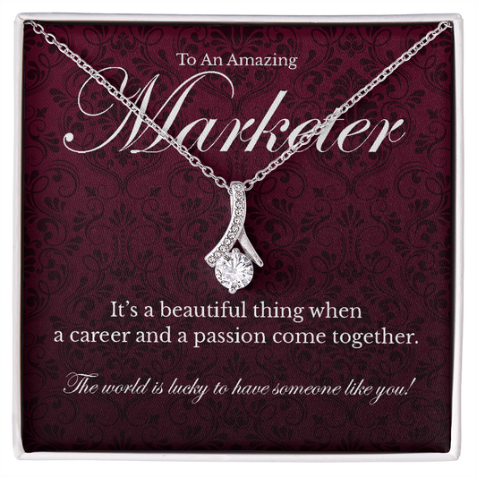 Marketer appreciation Alluring Beauty pendant necklace gift-14K White Gold Finish-Family-Gift-Planet