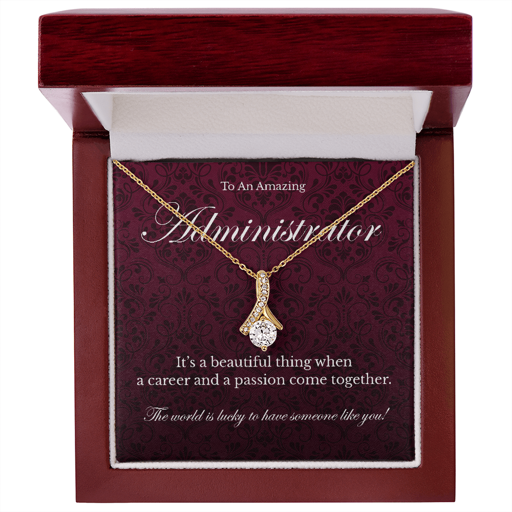 Administrator appreciation Alluring Beauty pendant necklace gift-18K Yellow Gold Finish-Family-Gift-Planet