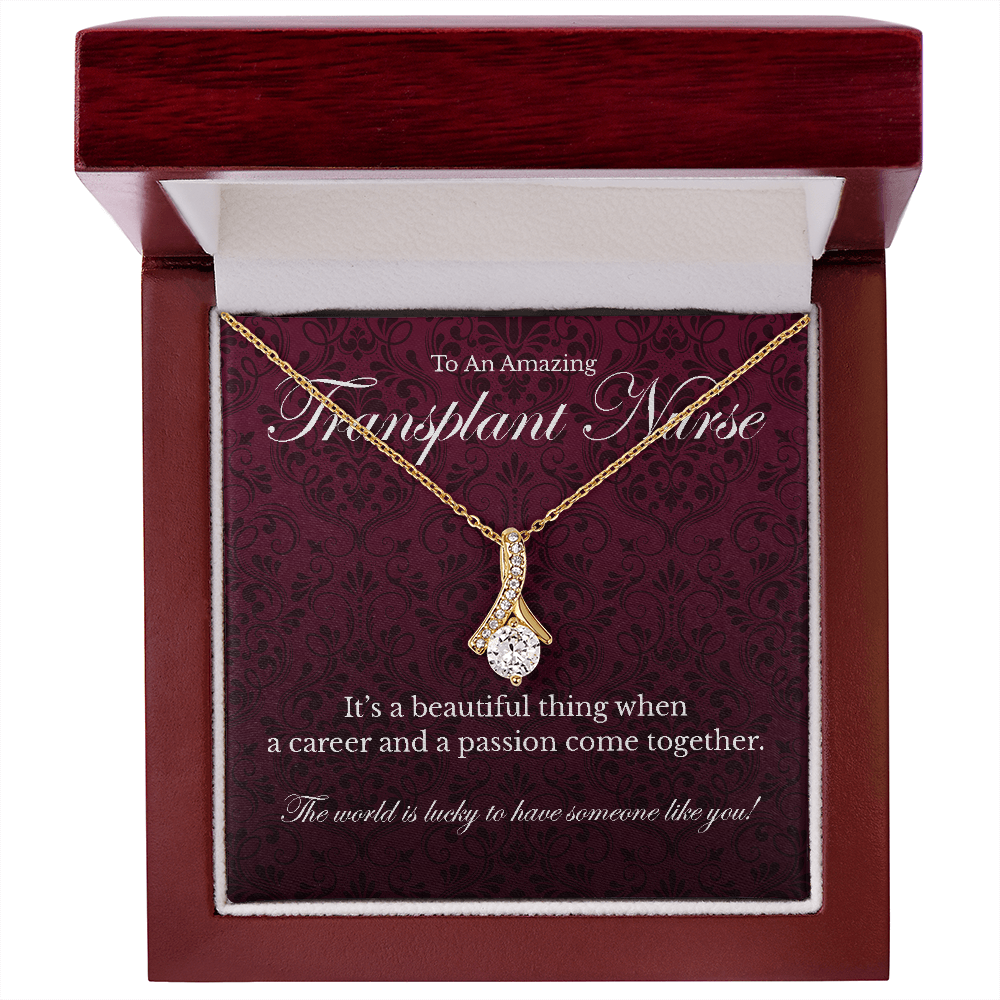 Transplant Nurse appreciation Alluring Beauty pendant necklace gift-18K Yellow Gold Finish-Family-Gift-Planet