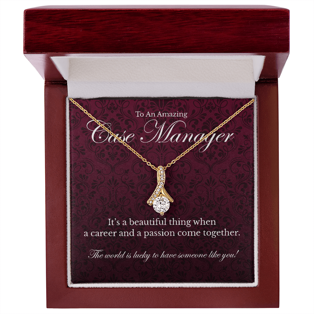 case manager appreciation Alluring Beauty pendant necklace gift-18K Yellow Gold Finish-Family-Gift-Planet