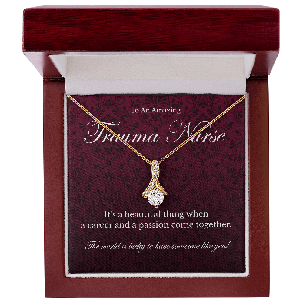 Trauma Nurse appreciation Alluring Beauty pendant necklace gift-18K Yellow Gold Finish-Family-Gift-Planet