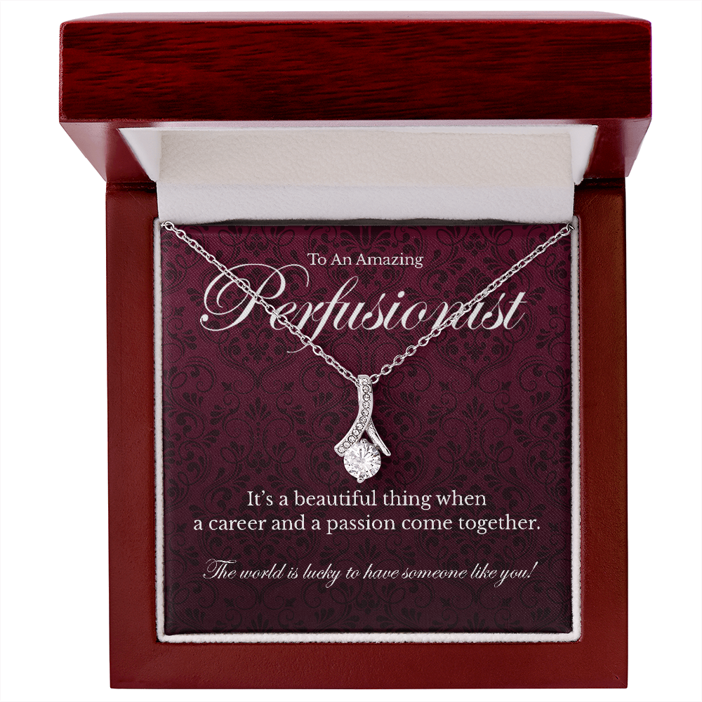 Perfusionist appreciation Alluring Beauty pendant necklace gift-14K White Gold Finish-Family-Gift-Planet