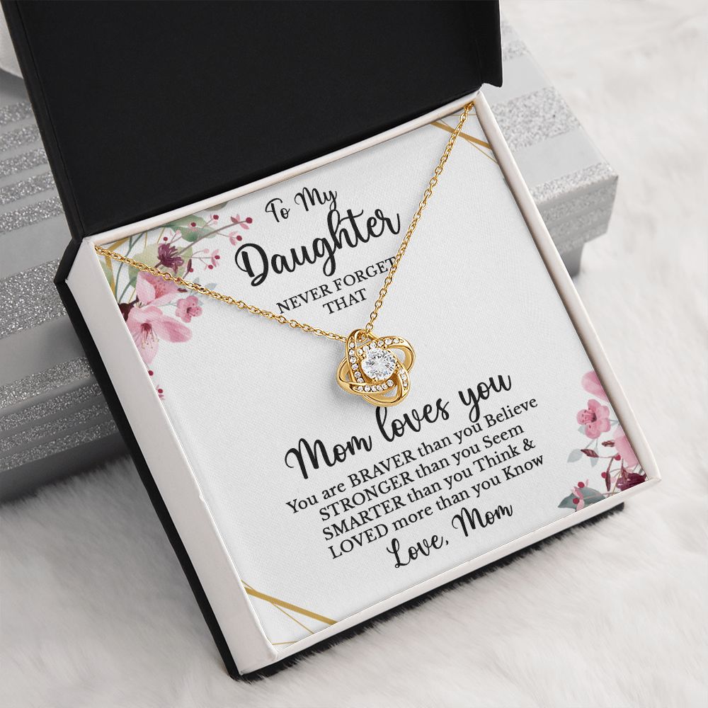 To Daughter - Never forget that Mom loves you-18K Yellow Gold Finish-Family-Gift-Planet