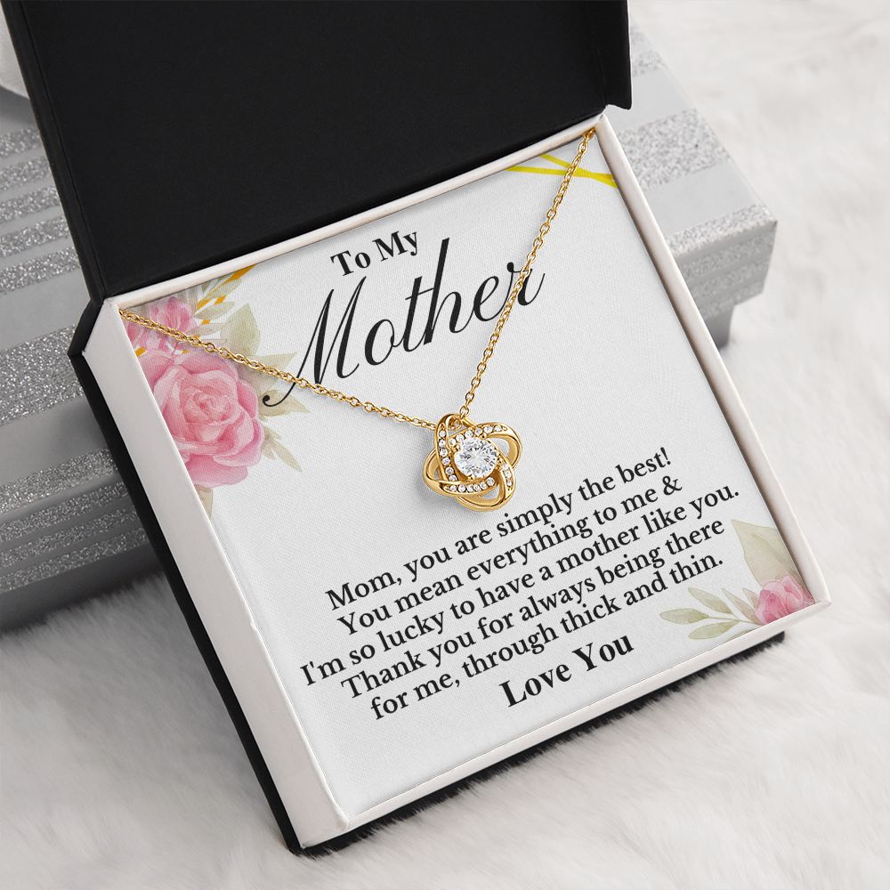 To Mother - You are the best - Love Knot-18K Yellow Gold Finish-Family-Gift-Planet