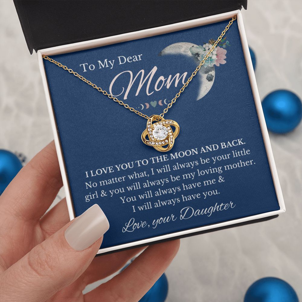 From Daughter to Mom - I love you to the moon and back-18K Yellow Gold Finish-Family-Gift-Planet