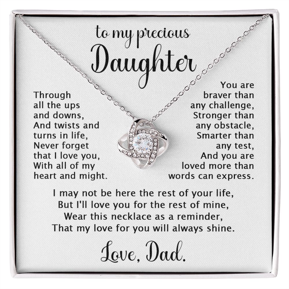 To Daughter from Dad - Braver, stronger, smarter-14K White Gold Finish-Family-Gift-Planet