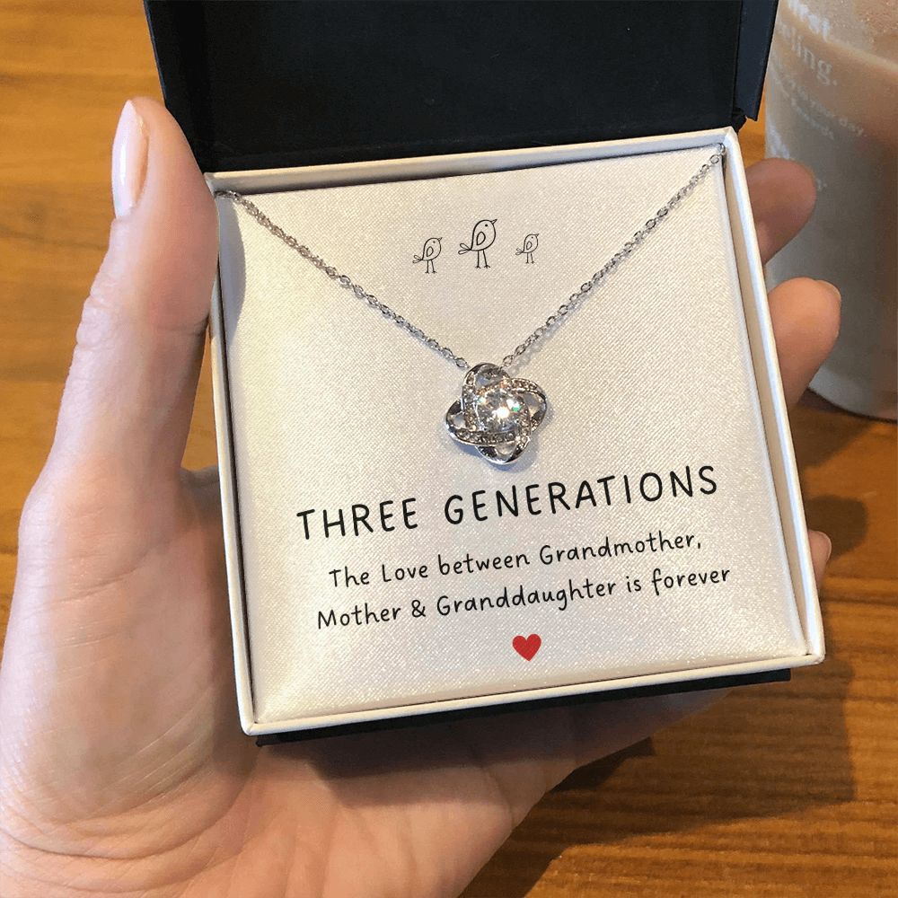 Three Generations Love Knot Necklace-Family-Gift-Planet