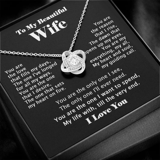 To my beautiful Wife - You are the love that fills my days-14K White Gold Finish-Family-Gift-Planet
