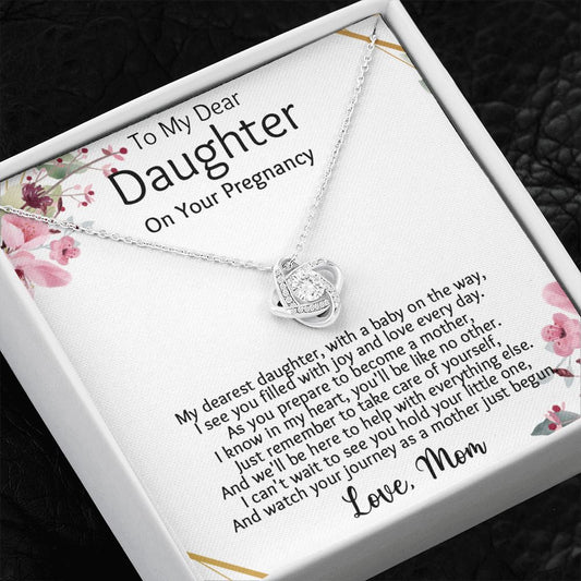 To my Daughter on your pregnancy - My dearest daughter with a baby on the way-14K White Gold Finish-Family-Gift-Planet