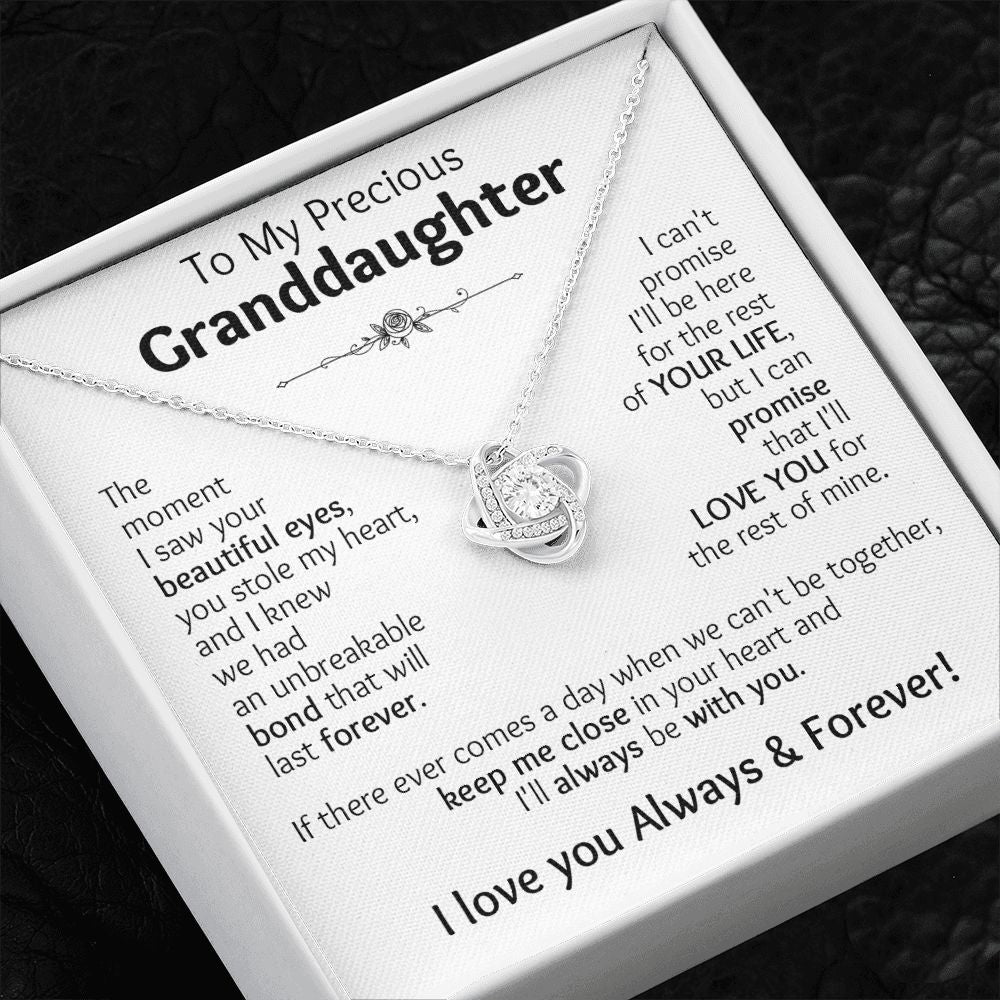 To Granddaughter - The moment I saw your beautiful eyes-14K White Gold Finish-Family-Gift-Planet