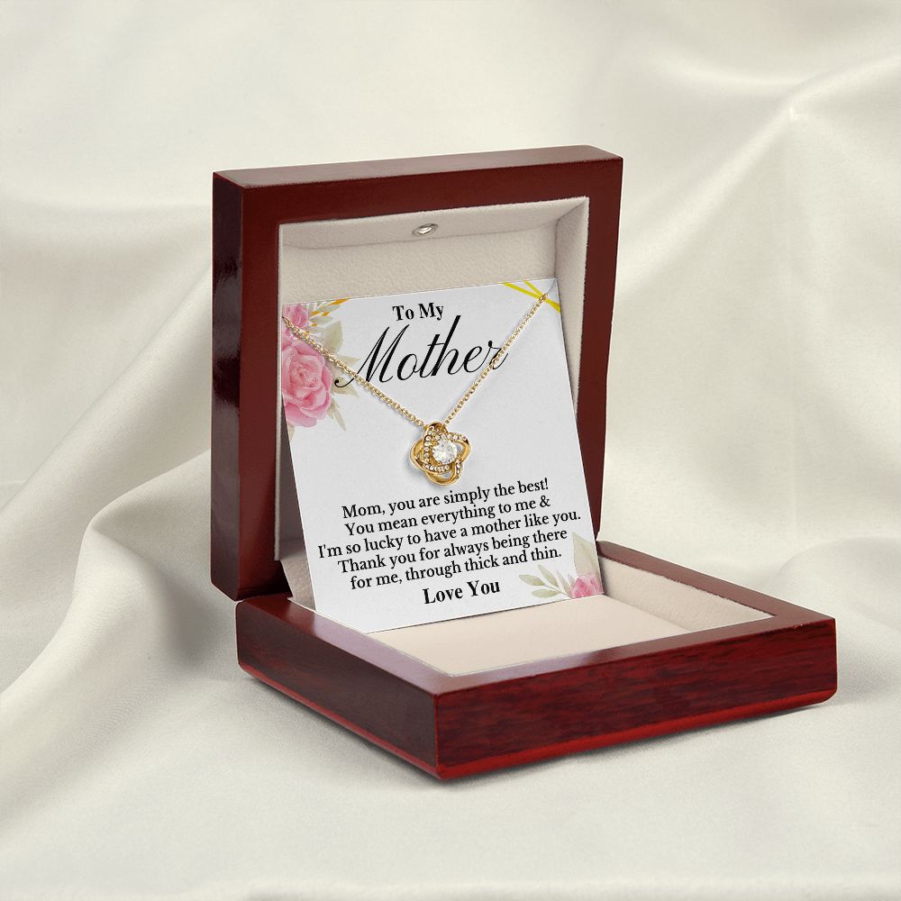 To Mother - You are the best - Love Knot-18K Yellow Gold Finish-Family-Gift-Planet